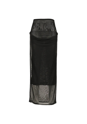 Jean Paul Gaultier lettering mesh skirt - Black