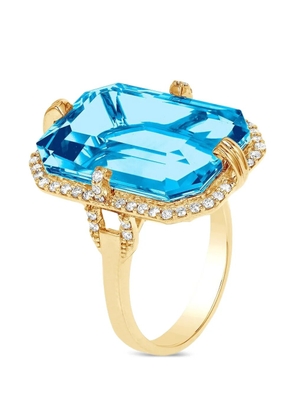 Goshwara blue topaz diamond ring - Gold