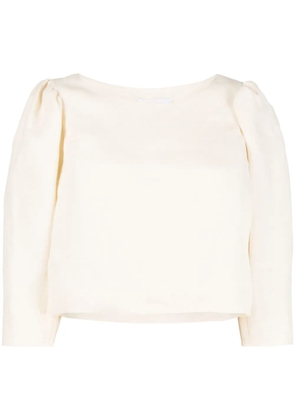 Chloé cropped linen shirt - Neutrals