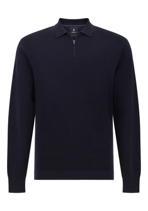 Boggi Milano half-zip polo-neck sweater - Blue