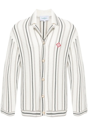 Casablanca crochet textured cardigan - White