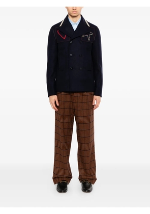 Valentino Garavani double-breasted embroidered jacket - Blue