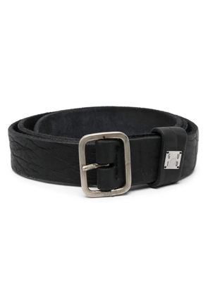 Guidi logo-plaque leather buckle belt - Black