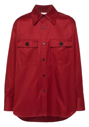 Saint Laurent oversized-collar cotton shirt - Red