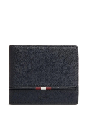 Bally embossed-leather ribbon-detail wallet - Blue