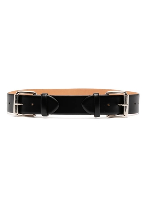 Dice Kayek double-buckle leather belt - Black