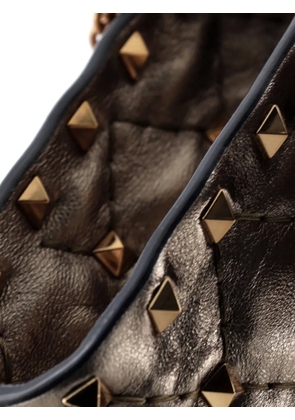 Valentino Garavani Pre-Owned Rockstud Spike Wallet on Chain Quilted Leather Small crossbody bag - Gold