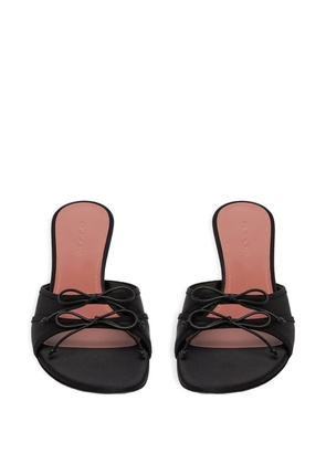 Amina Muaddi Eleonora bow silk sandals - Black