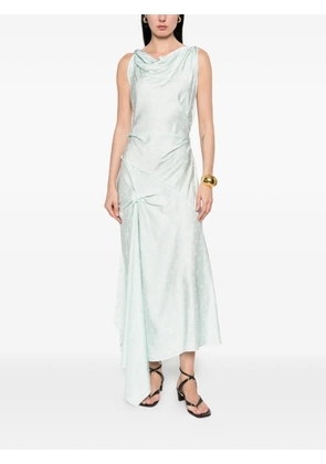 Victoria Beckham cowl-neck drape-detail midi dress - Green