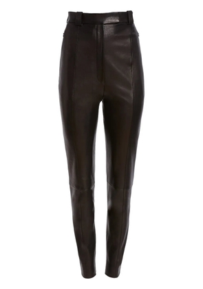 KHAITE Waylin pintucked high-waisted trousers - Brown