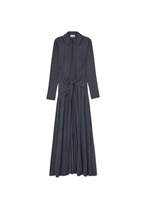 GANNI buttoned tie-waist maxi dress - Grey