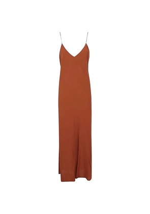 Alberto Biani spaghetti-strap bias-cut dress - Brown