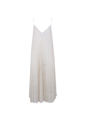 Aviù pleated laser-cut maxi dress - White
