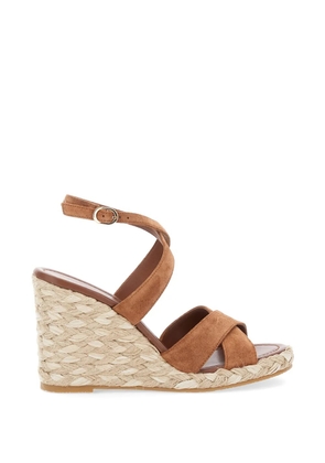 Stuart Weitzman Alyssa crossover straps wedge sandals - Brown