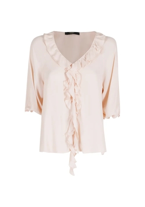 Seventy ruffled V-neck top - Neutrals