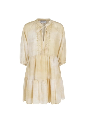 ERMANNO FIRENZE tie-neck tiered dress - Neutrals