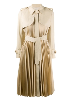 SANDRO pleated trench coat - Neutrals