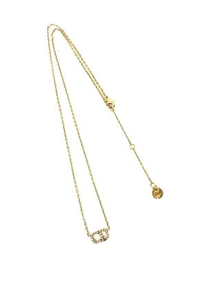 Christian Dior Pre-Owned 2015-2025 Gold Plated Crystal Clair D Lune Necklace costume necklace