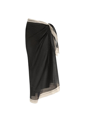 Balmain logo-patterned sarong - Black