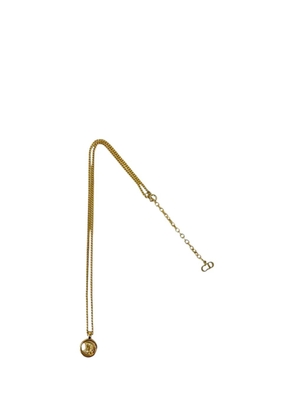 Christian Dior Pre-Owned 1990-2000 Gold Plated Logo Pendant Necklace costume necklace