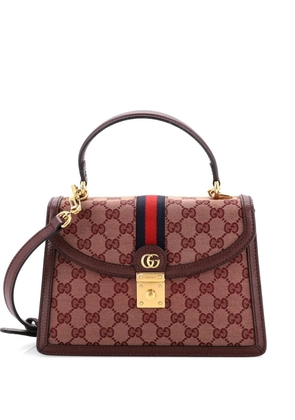Gucci Pre-Owned Ophidia Flap Top Handle Bag GG Canvas Small satchel - Red