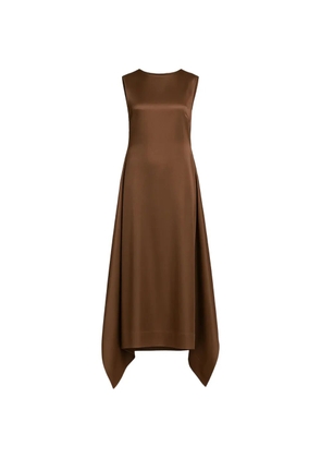 Alberta Ferretti organza boat-neck maxi dress - Brown