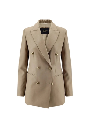 Seafarer Betty peaked-lapel double-breasted wool blazer - Neutrals