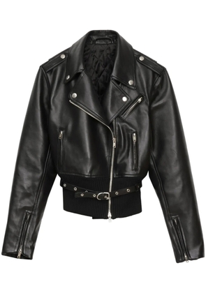 3.1 Phillip Lim belted leather biker jacket - Black