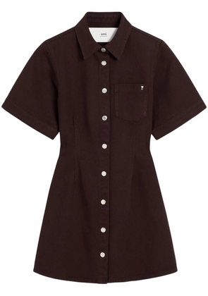 AMI Paris short-sleeve shirt dress - Brown