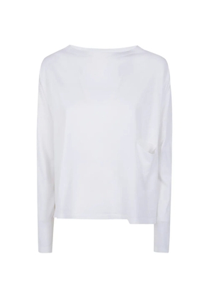 Ma'ry'ya draped-pocket long-sleeve T-shirt - White