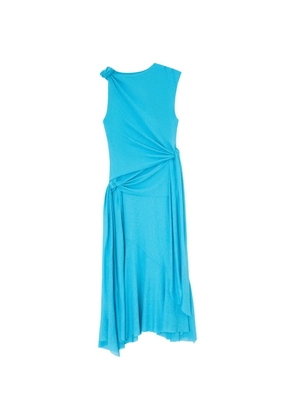 GANNI knot sleeveless midi dress - Blue