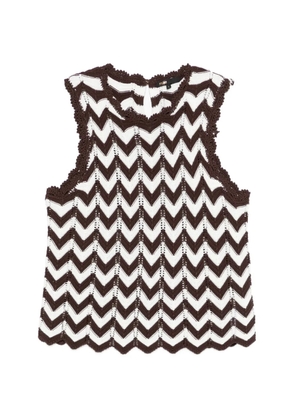 Maje chevron crochet top - Brown