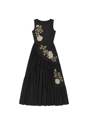 PSOPHIA floral-details ruffled dress - Black