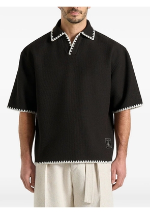 Manière De Voir Lenny boxy polo shirt - Black