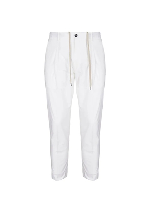 BE ABLE Riccardo drawstring pleated trousers - White