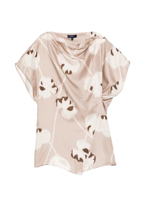Soeur Fedora floral draped blouse - Neutrals