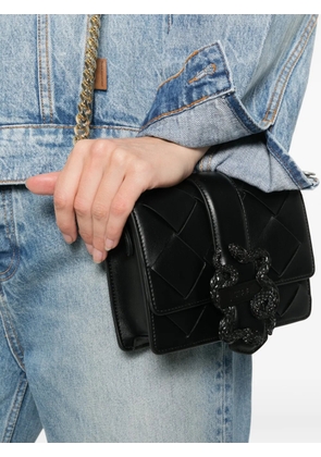 Just Cavalli snake woven leather crossbody bag - Black