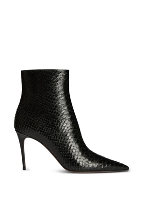 Paris Texas Vera snake-effect stiletto boots - Black