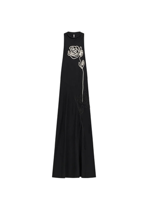 Liviana Conti Gilda floral-embroidered maxi dress - Black