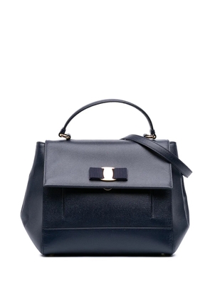 Ferragamo Pre-Owned 2010-2025 Leather Carrie Vara Bow Top Handle Bag satchel - Blue