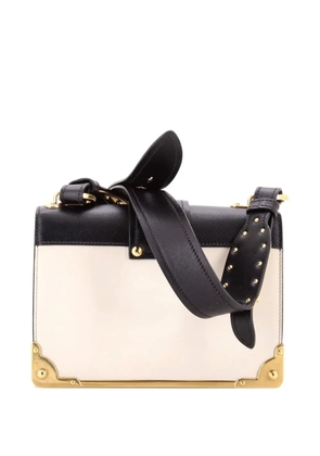 Prada Pre-Owned Cahier Embellished Leather Small crossbody bag - White