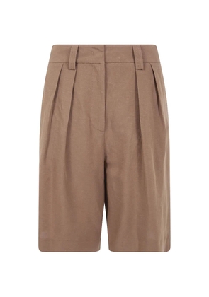 DRHOPE pleated shorts - Brown