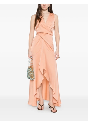 SILK95FIVE Shangri La tie front dress - Orange