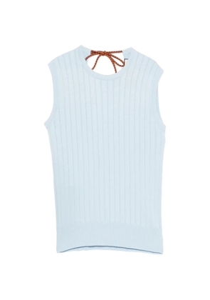 Plan C Coulisse ribbed sweater - Blue
