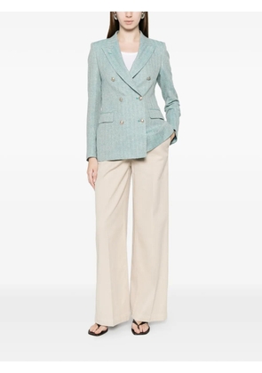 Tagliatore double-breasted herringbone jacket - Blue