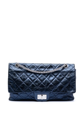 CHANEL Pre-Owned 2008-2009 Metallic Quilted Aged Calfskin Reissue 2.55 Double Flap 227 shoulder bag - Blue