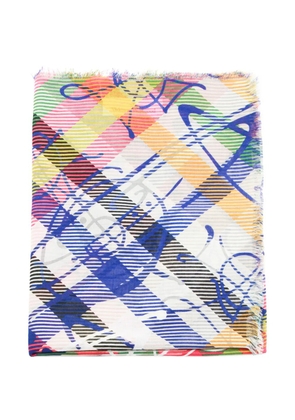 Vivienne Westwood plaid-print scarf - Blue