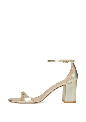 Stuart Weitzman Nudist Block 75 ankle-strap block heeled sandals - Gold