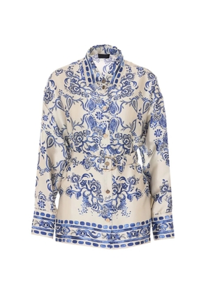 LIU JO belted printed shirt - Neutrals