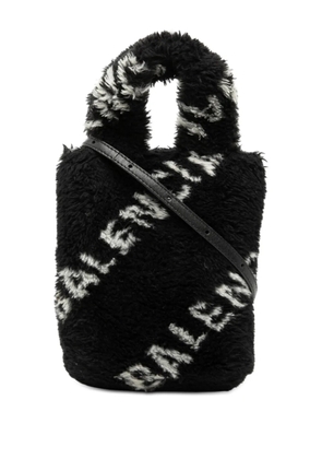 Balenciaga Pre-Owned 2018-2025 Faux Fur Logo Everyday Phone Holder satchel - Black